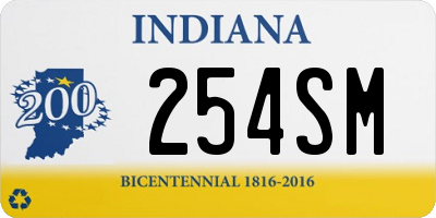 IN license plate 254SM