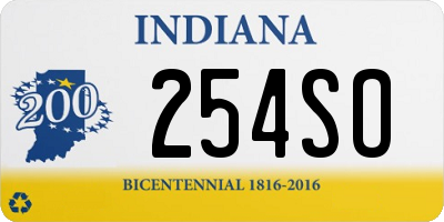 IN license plate 254SO