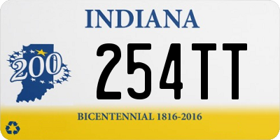 IN license plate 254TT