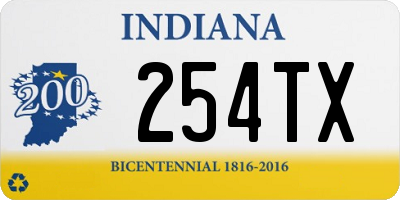 IN license plate 254TX