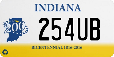 IN license plate 254UB