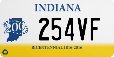 IN license plate 254VF