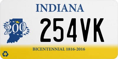 IN license plate 254VK