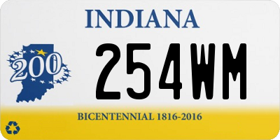 IN license plate 254WM