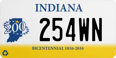 IN license plate 254WN