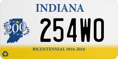 IN license plate 254WO