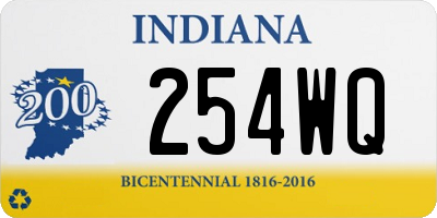 IN license plate 254WQ