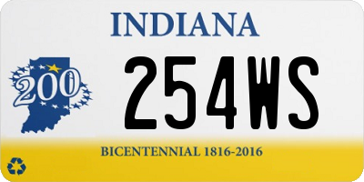 IN license plate 254WS