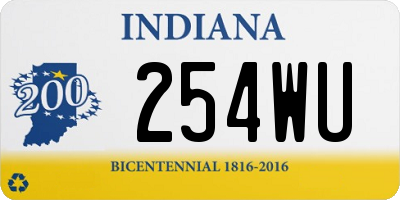 IN license plate 254WU