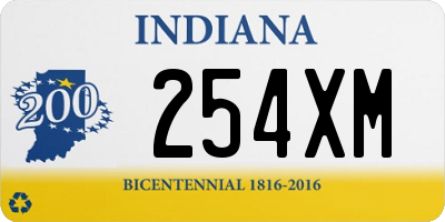 IN license plate 254XM