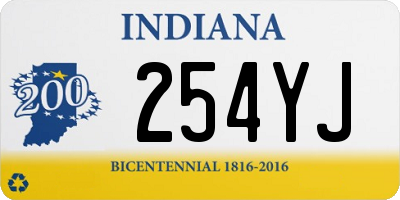 IN license plate 254YJ