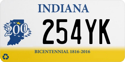 IN license plate 254YK