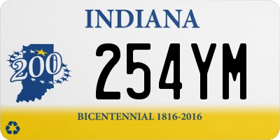 IN license plate 254YM