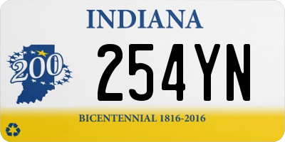 IN license plate 254YN