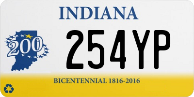 IN license plate 254YP