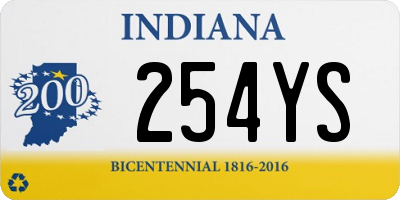 IN license plate 254YS