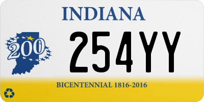 IN license plate 254YY