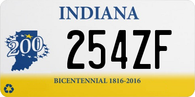 IN license plate 254ZF