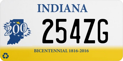 IN license plate 254ZG