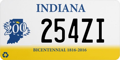 IN license plate 254ZI