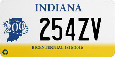 IN license plate 254ZV