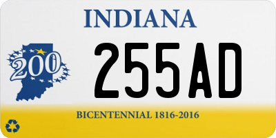 IN license plate 255AD