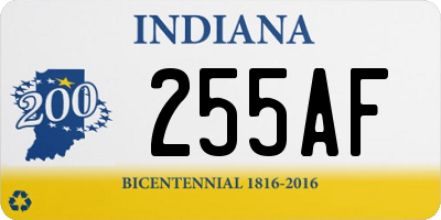 IN license plate 255AF