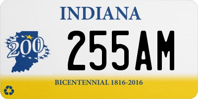 IN license plate 255AM