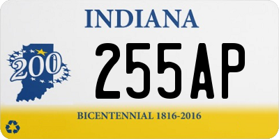 IN license plate 255AP