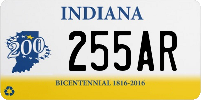 IN license plate 255AR