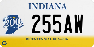 IN license plate 255AW