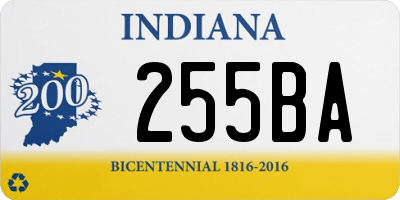 IN license plate 255BA