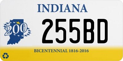 IN license plate 255BD