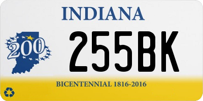 IN license plate 255BK