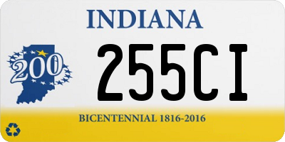 IN license plate 255CI