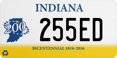 IN license plate 255ED