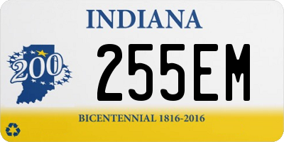 IN license plate 255EM