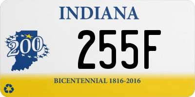 IN license plate 255F