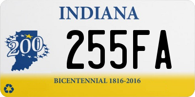 IN license plate 255FA