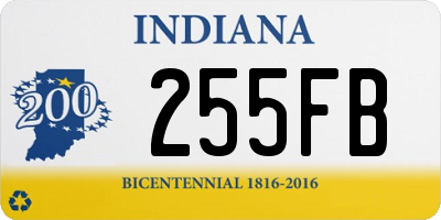 IN license plate 255FB