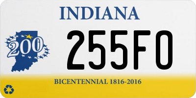 IN license plate 255FO