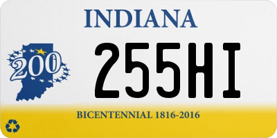 IN license plate 255HI