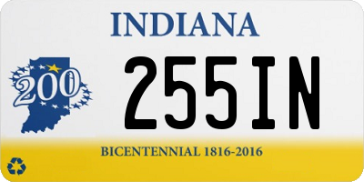 IN license plate 255IN