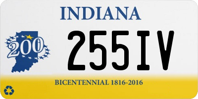 IN license plate 255IV