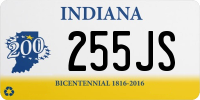 IN license plate 255JS