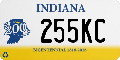 IN license plate 255KC