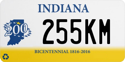 IN license plate 255KM