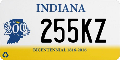 IN license plate 255KZ