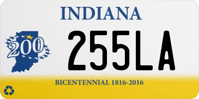 IN license plate 255LA