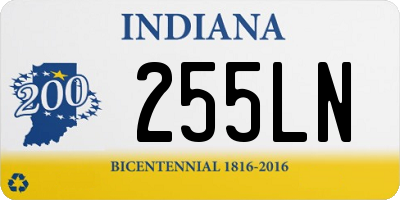 IN license plate 255LN